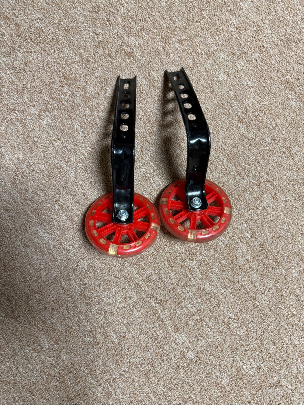 Adjustable Kids Training Wheels - Red Wheels with Black Brackets
